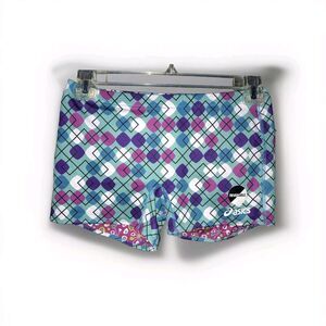 Asics Women's Reversible Shorts Lg Modern Maze Geometric‎ Blue White Purple Teal